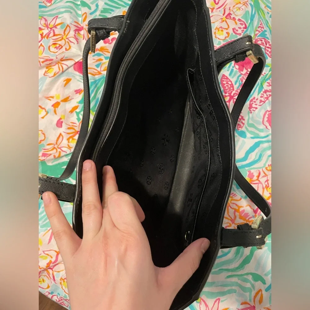Tory Burch Black Saffiano Leather Tote